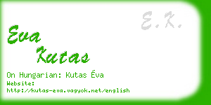 eva kutas business card